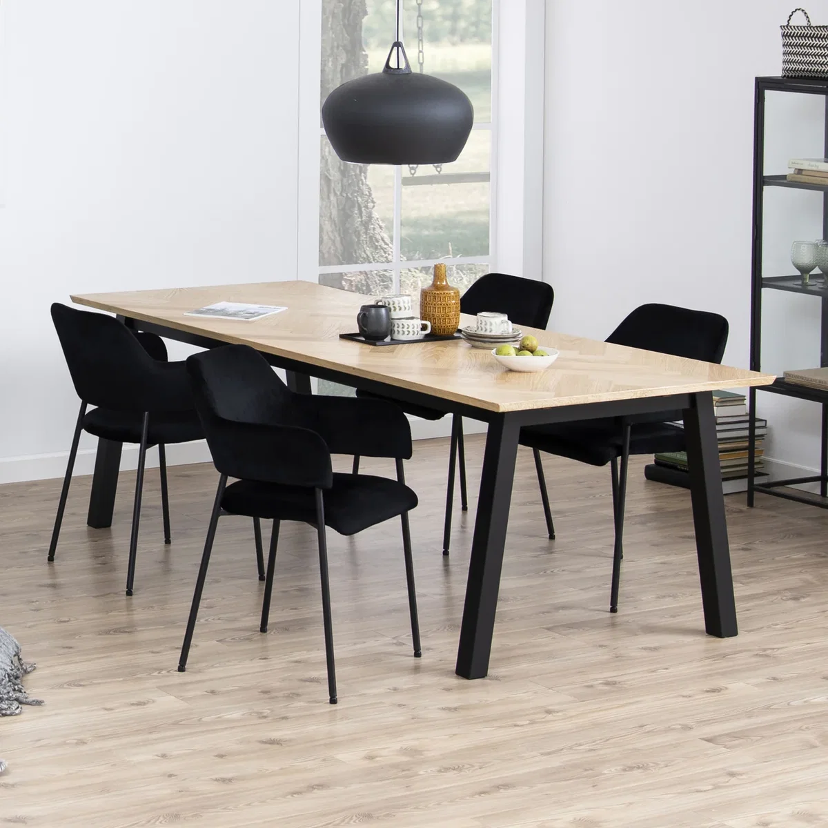 Lima Dining Chair with Armrest in Black Set of 2 - Black – image 2