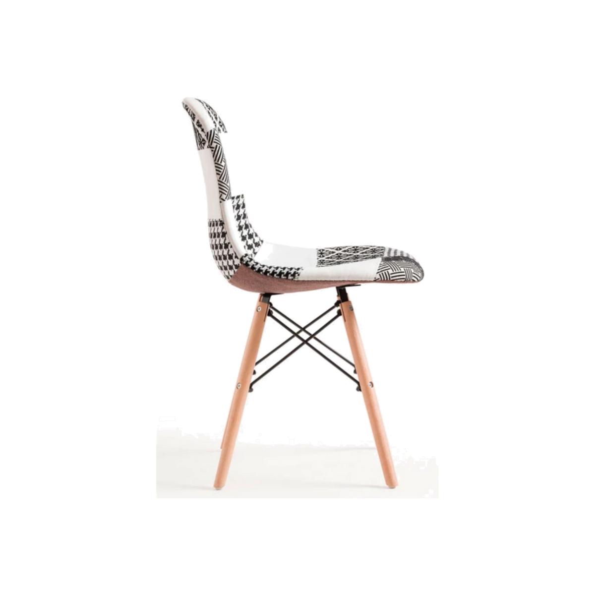 Chrono Patchwork Eiffel Fabric Upholstered Dining Chair, Single - Multi-Coloured – image 1