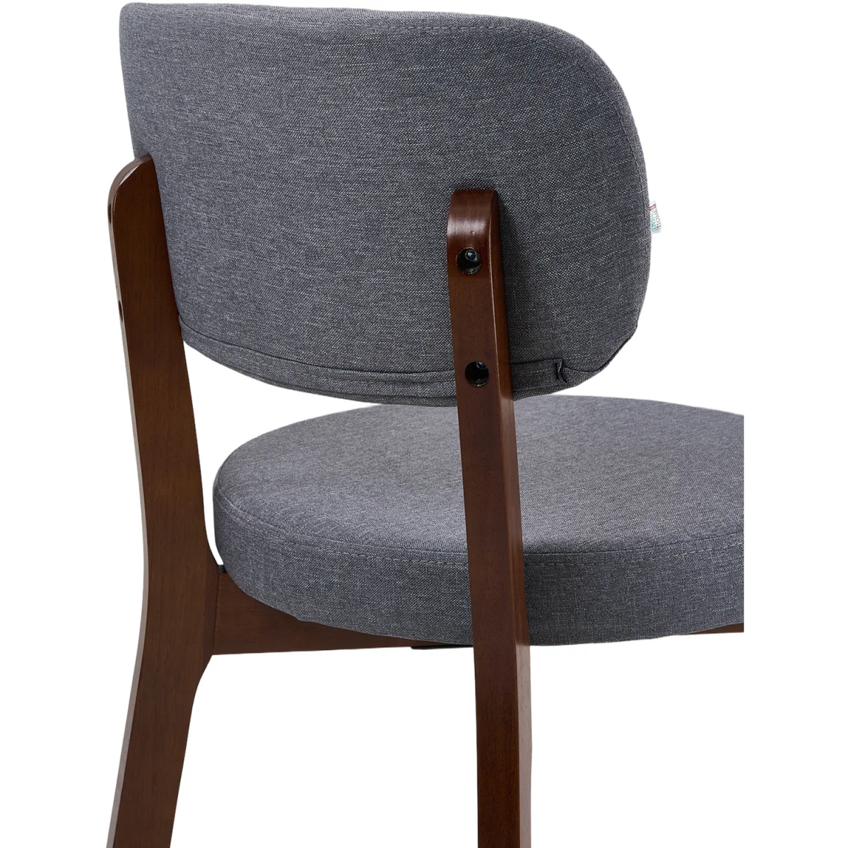 Set of 2 Upholstered Dining Chairs with Wooden Frames - Grey – image 7