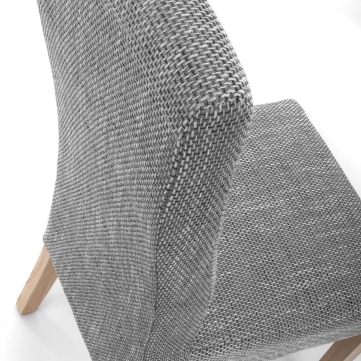 Pair of Baxter Wave Back Tweed Grey Dining Chairs - Tweed Grey – image 2