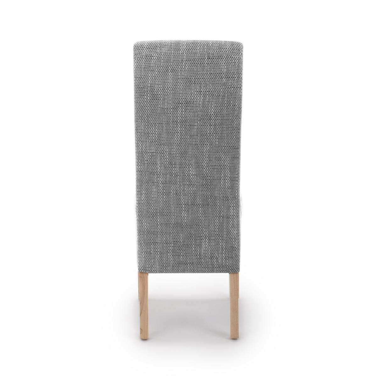 Pair of Baxter Wave Back Tweed Grey Dining Chairs - Tweed Grey – image 3
