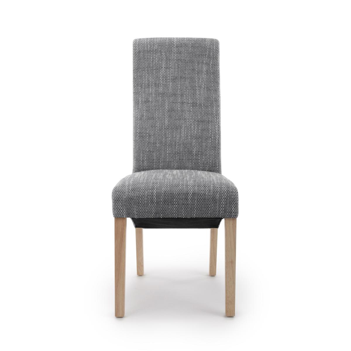 Pair of Baxter Wave Back Tweed Grey Dining Chairs - Tweed Grey – image 4