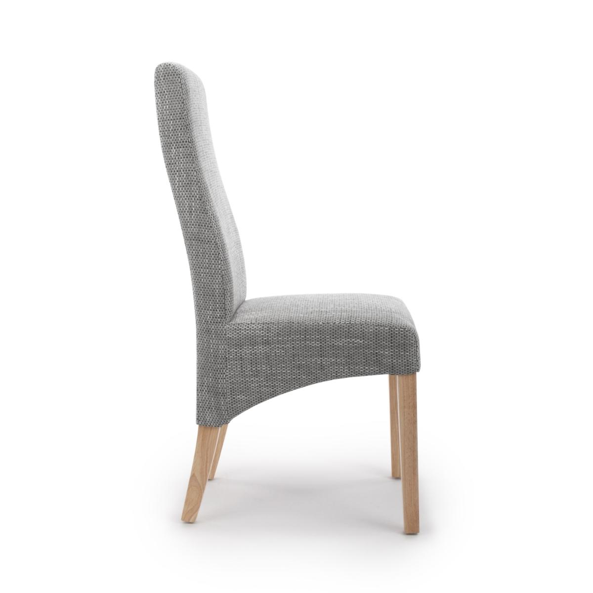 Pair of Baxter Wave Back Tweed Grey Dining Chairs - Tweed Grey – image 5