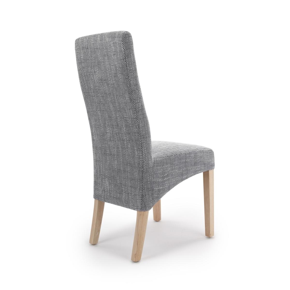 Pair of Baxter Wave Back Tweed Grey Dining Chairs - Tweed Grey – image 6