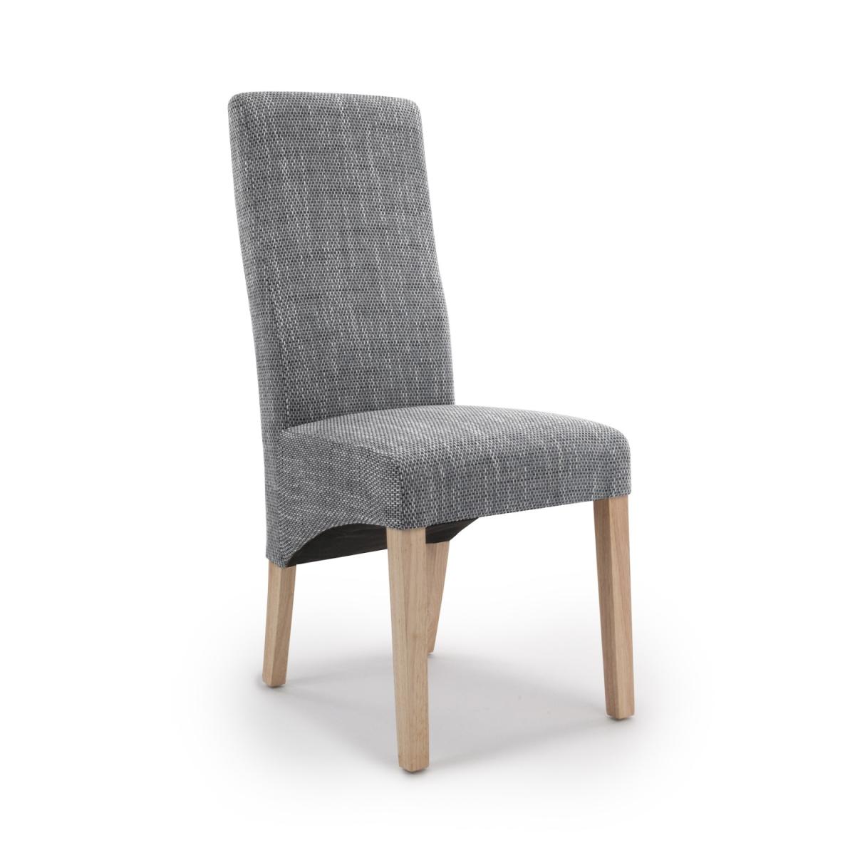 Pair of Baxter Wave Back Tweed Grey Dining Chairs - Tweed Grey – image 7