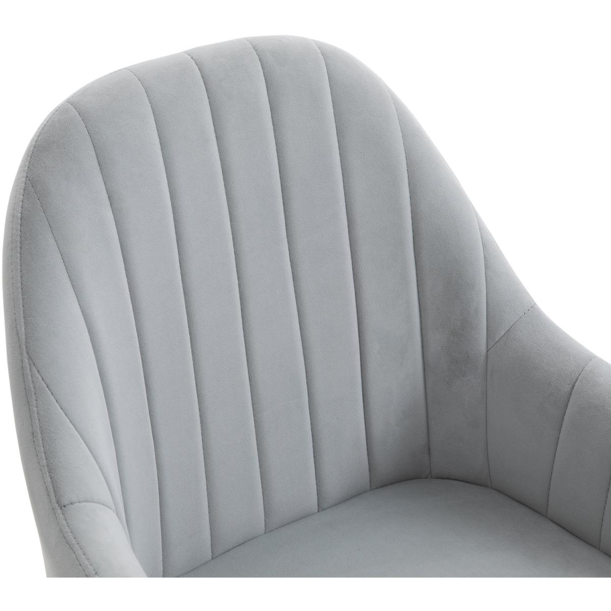 Set Of 2 Elegant Tub Velvet Feel Dining Chairs - Grey – image 3