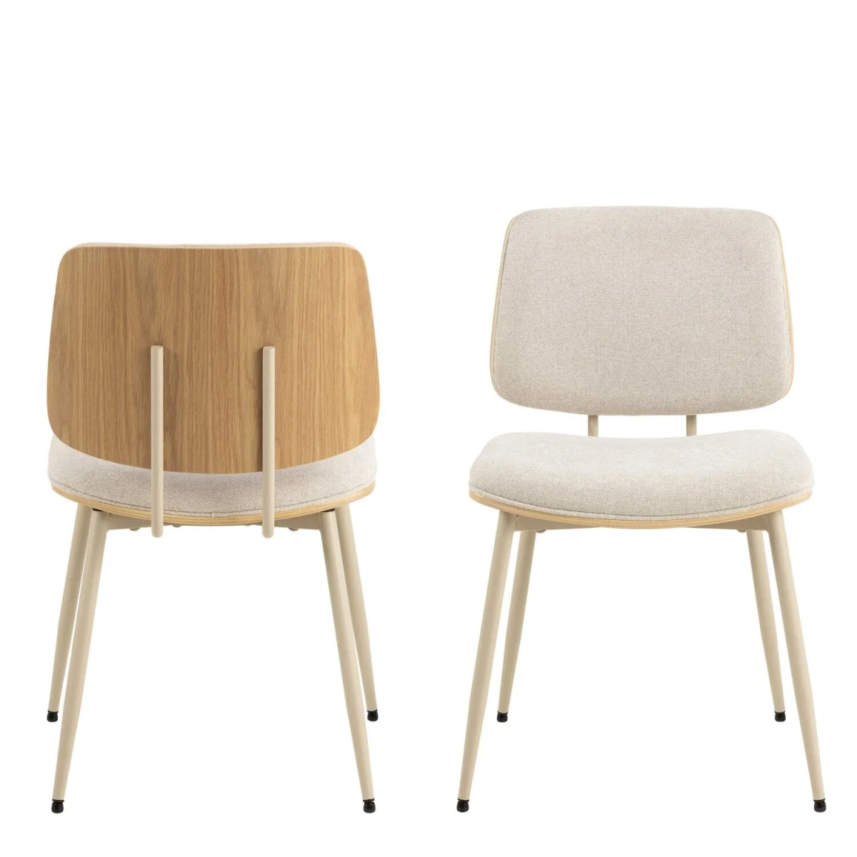 Nairobi Dining Chairs Set of 2 Chenille and Veneer - Neutral – image 2