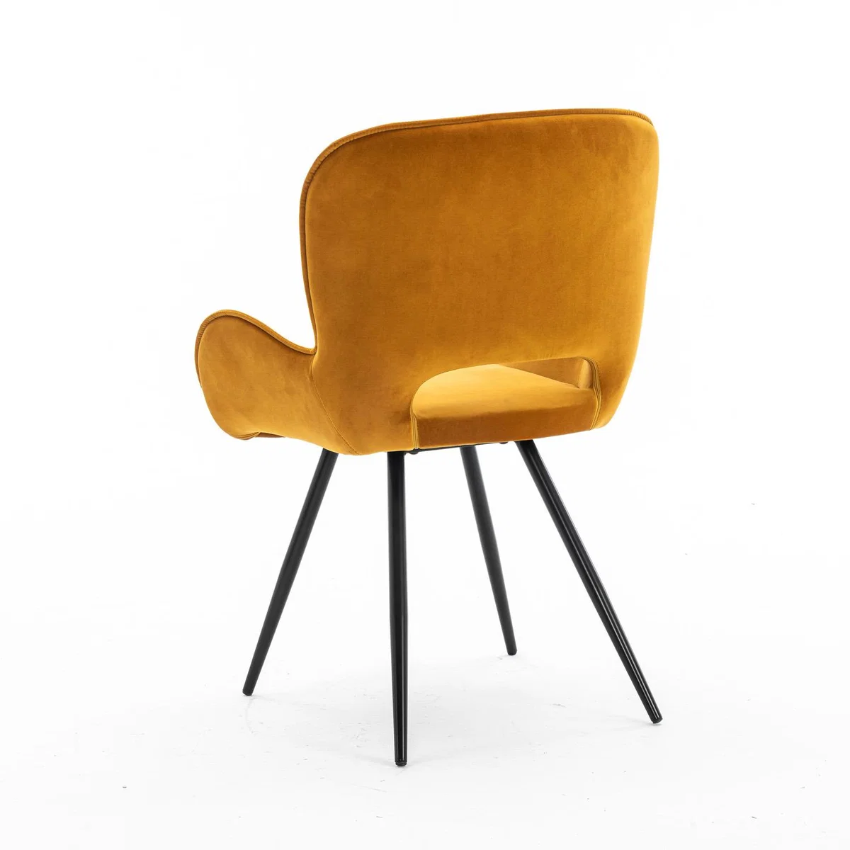 Set of 4 Lily Modern Velvet Dining Chair with Arms  - Mustard – image 4
