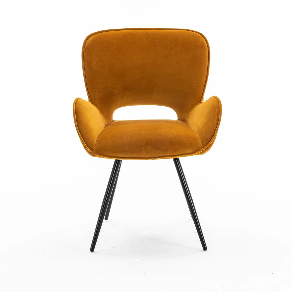 Set of 4 Lily Modern Velvet Dining Chair with Arms  - Mustard – image 6