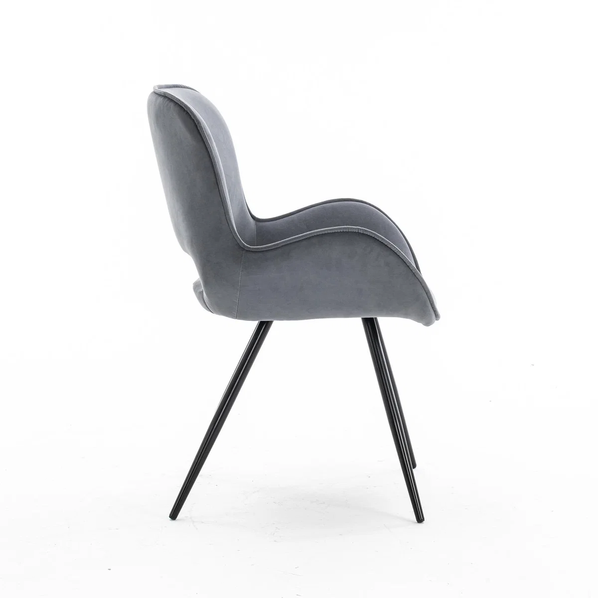 Set of 4 Lily Modern Velvet Dining Chair with Arms  - Mustard – image 10