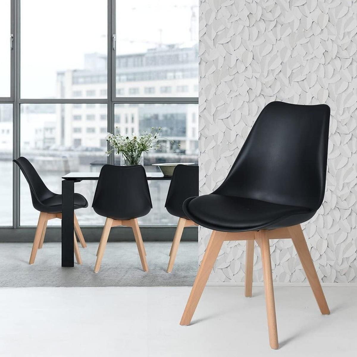 Lorenzo Padded Dining Chair Set of 4 - Black – image 2