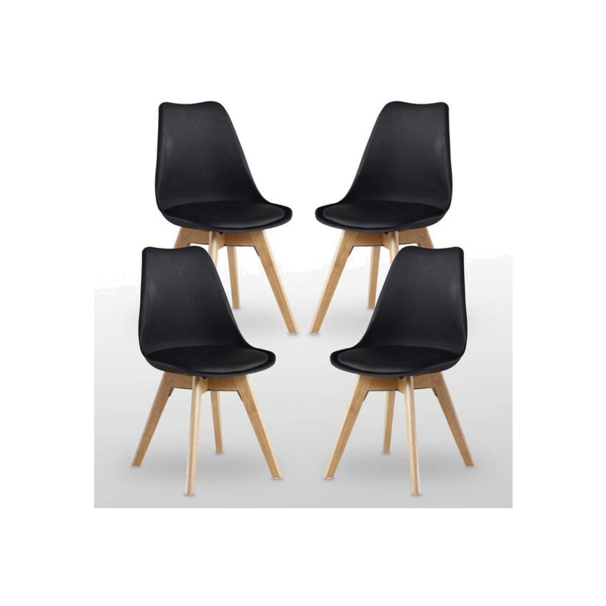 Lorenzo Padded Dining Chair Set of 4 - Black – image 1