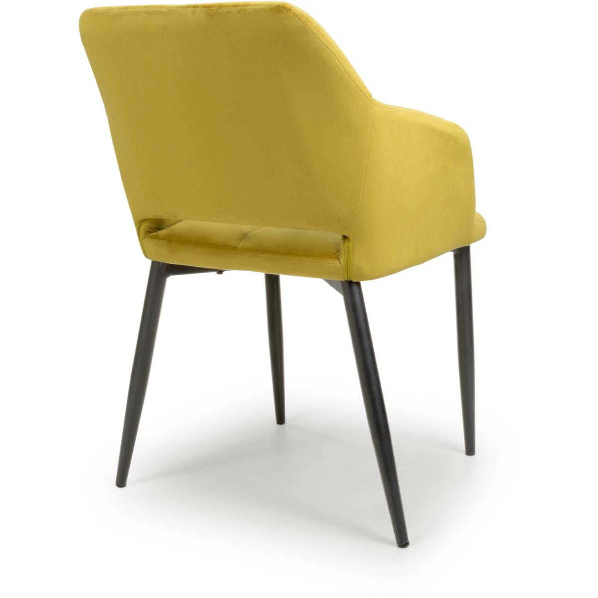 Nero Brushed Velvet Dining Chair - Lime Gold – image 2