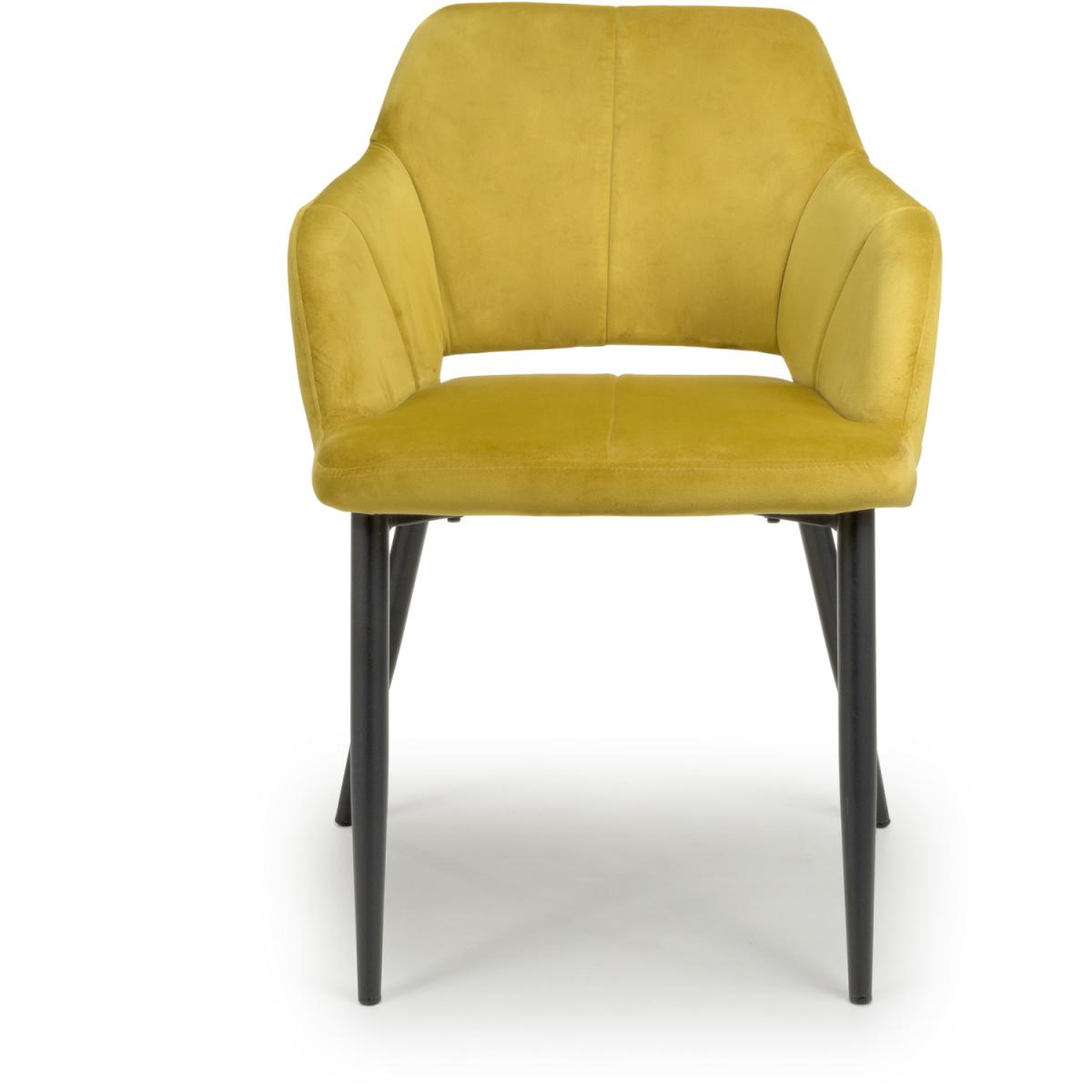 Nero Brushed Velvet Dining Chair - Lime Gold – image 3