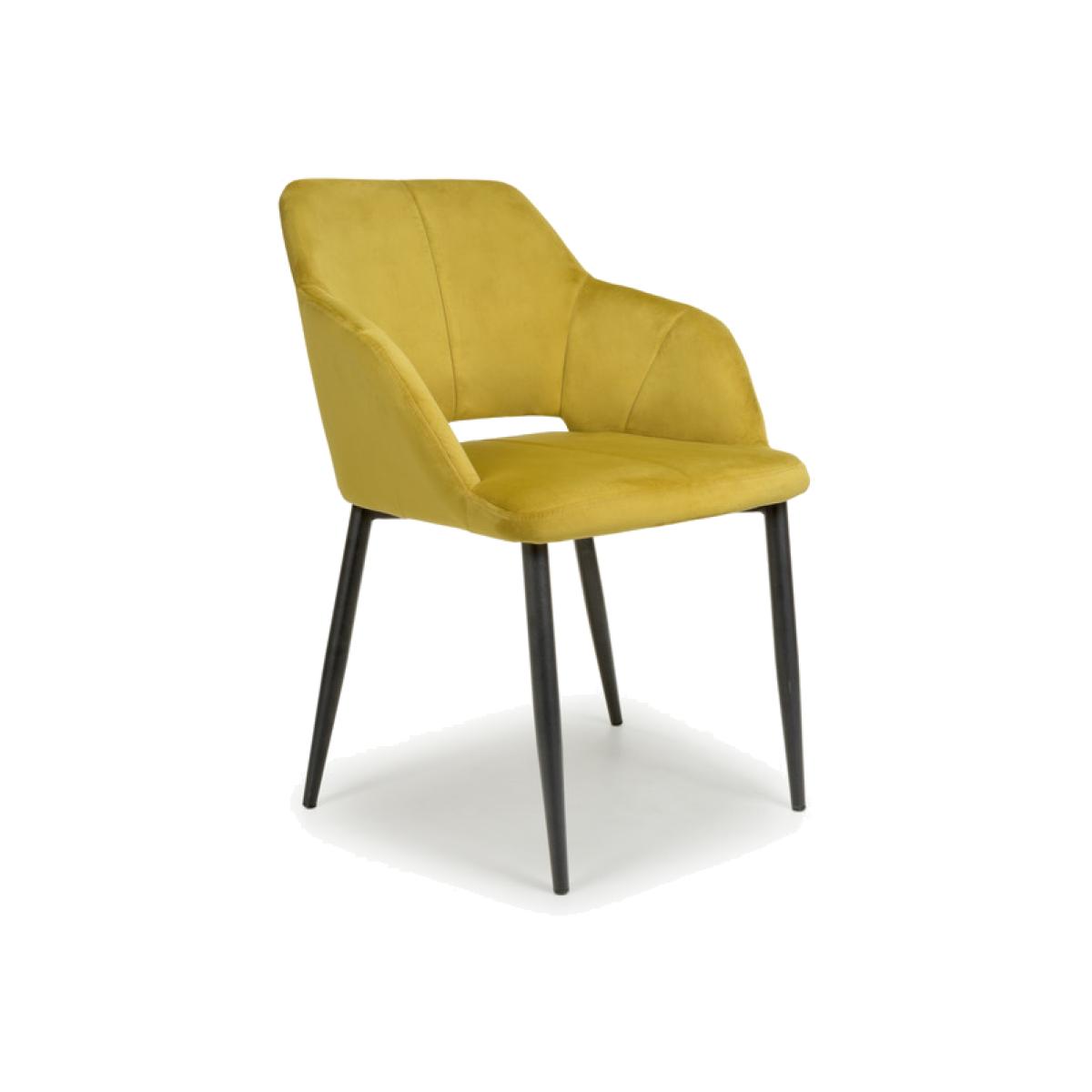 Nero Brushed Velvet Dining Chair - Lime Gold – image 1