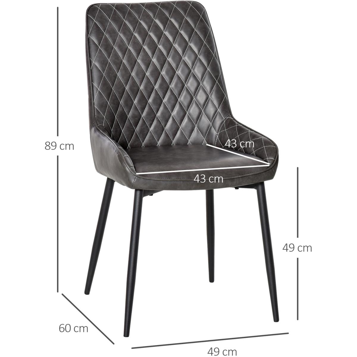 Retro Dining Chair Set of 2 Accent - Grey – image 3