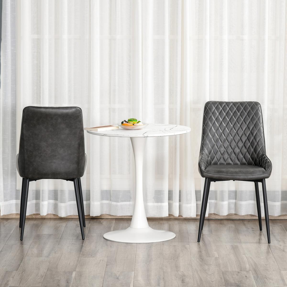 Retro Dining Chair Set of 2 Accent - Grey – image 4