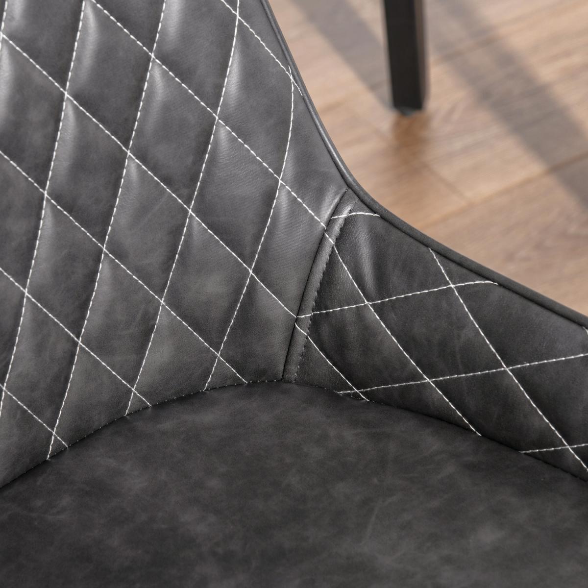 Retro Dining Chair Set of 2 Accent - Grey – image 7