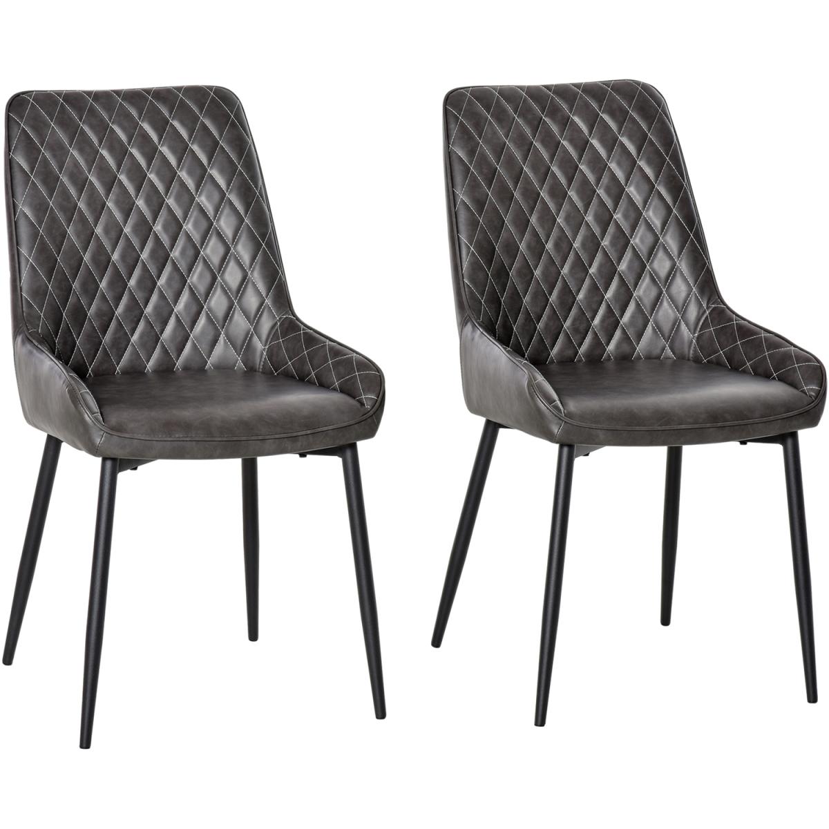 Retro Dining Chair Set of 2 Accent - Grey – image 8