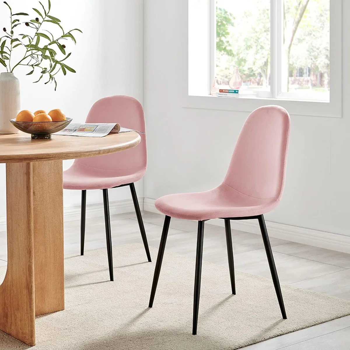 Ron Velvet Dining Chair - Pink / 2 – image 4