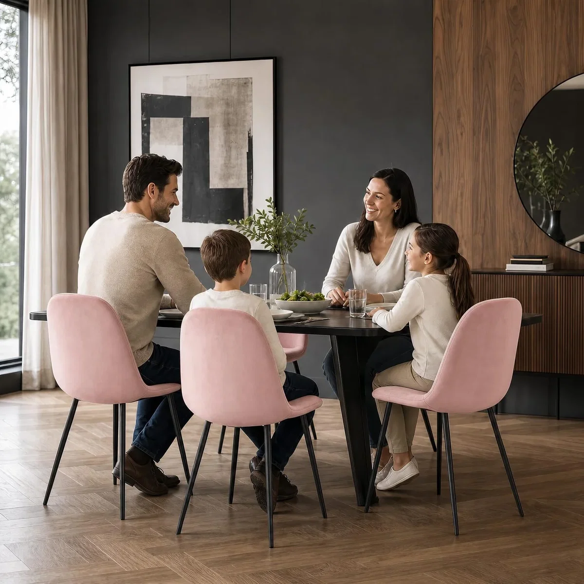 Ron Velvet Dining Chair - Pink / 2 – image 9