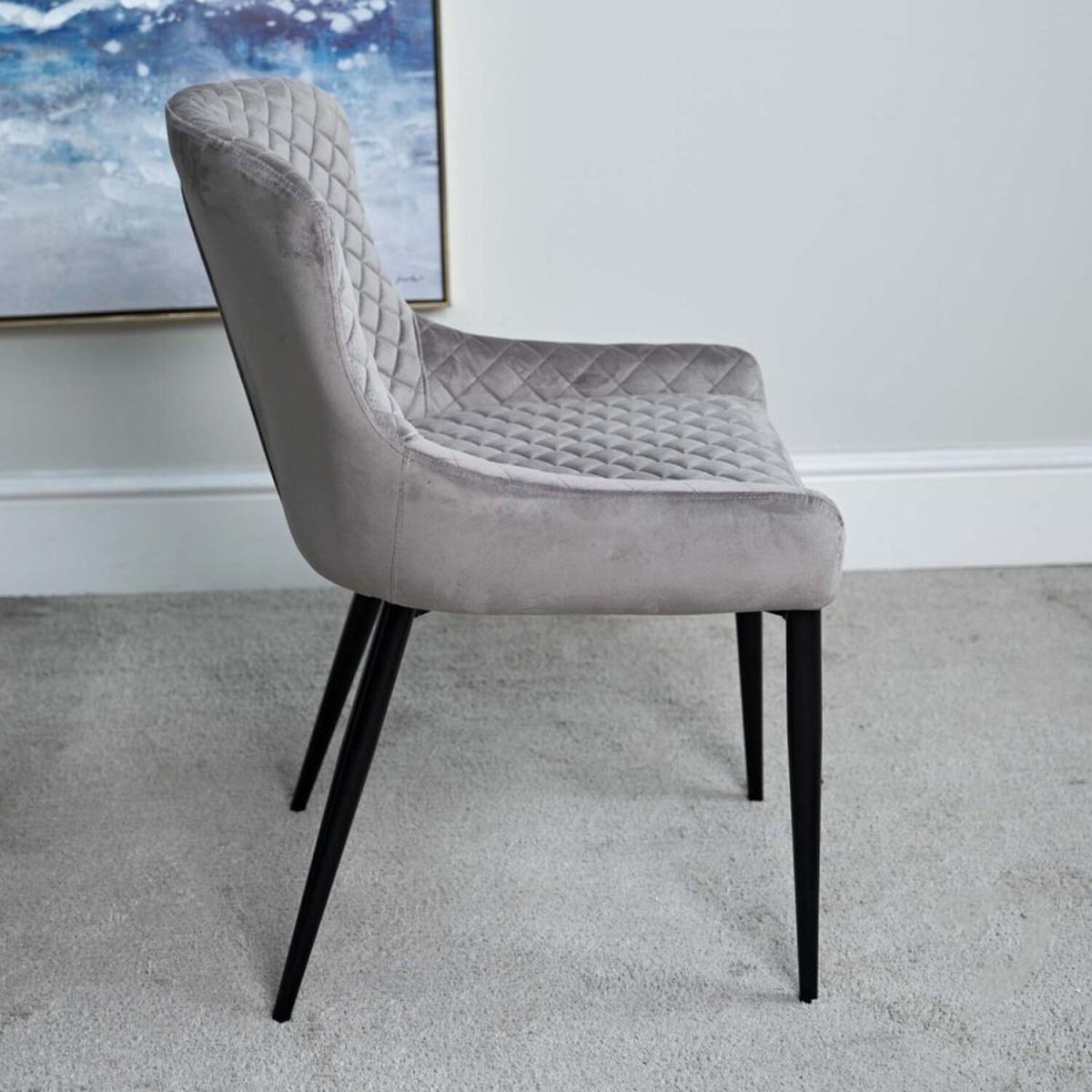 Set of 2 Carlton Dining Chairs - Light Grey – image 7