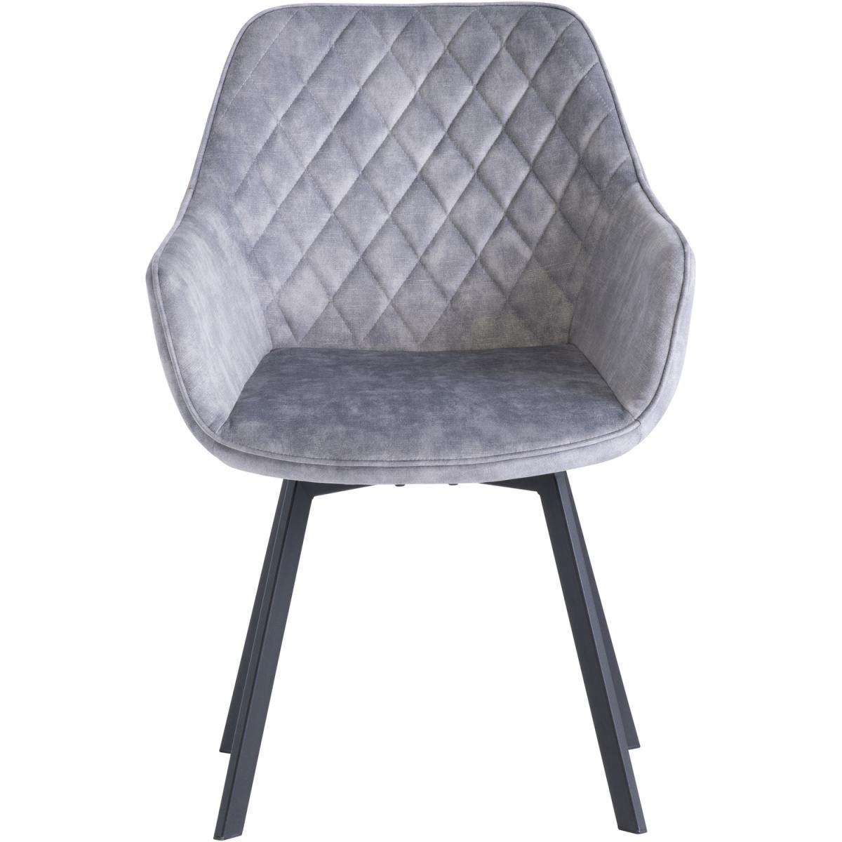 Silver Velvet Viola Swivel Dining Chair - Silver – image 2
