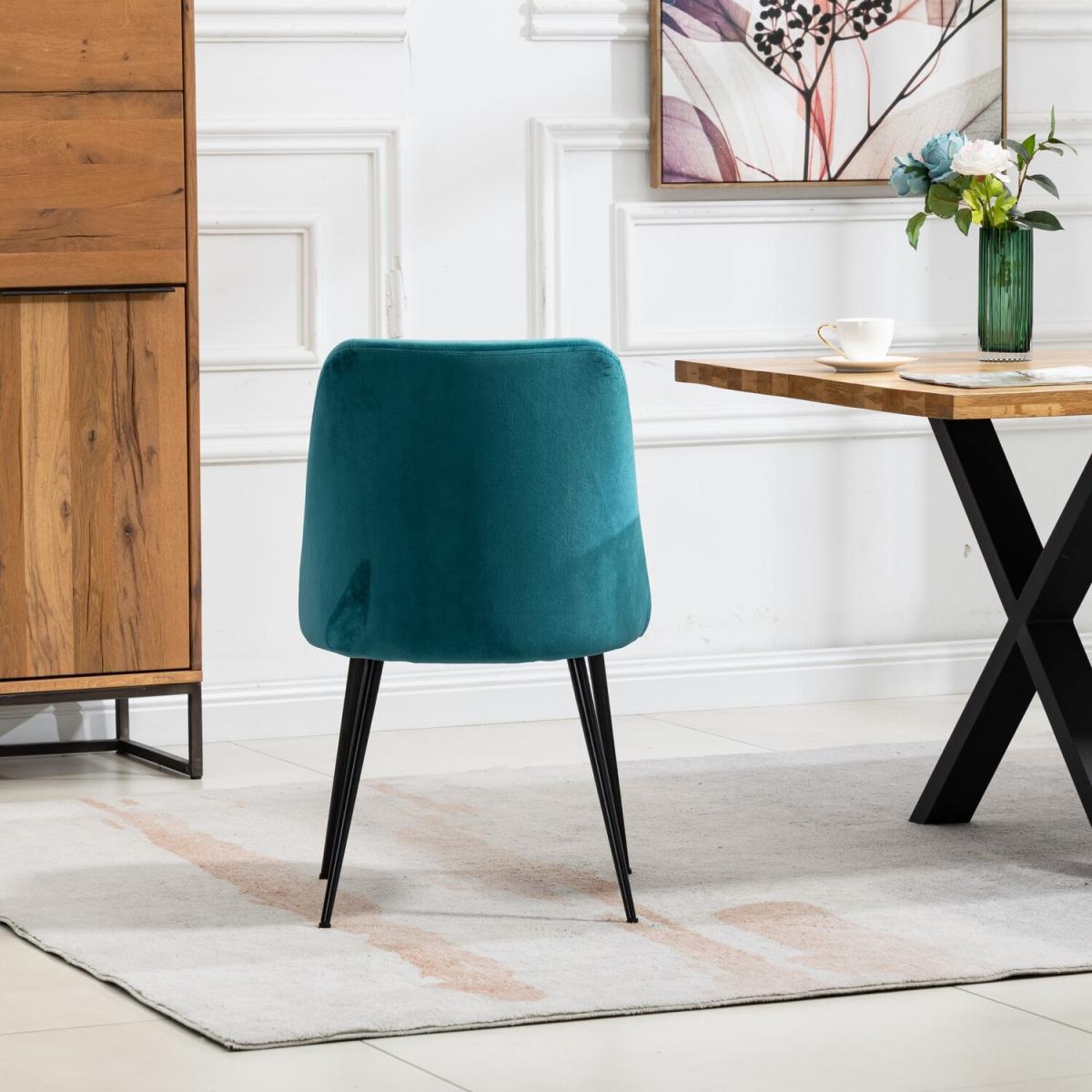 Set of 2 Morandi Velvet Dining Chairs - Blue