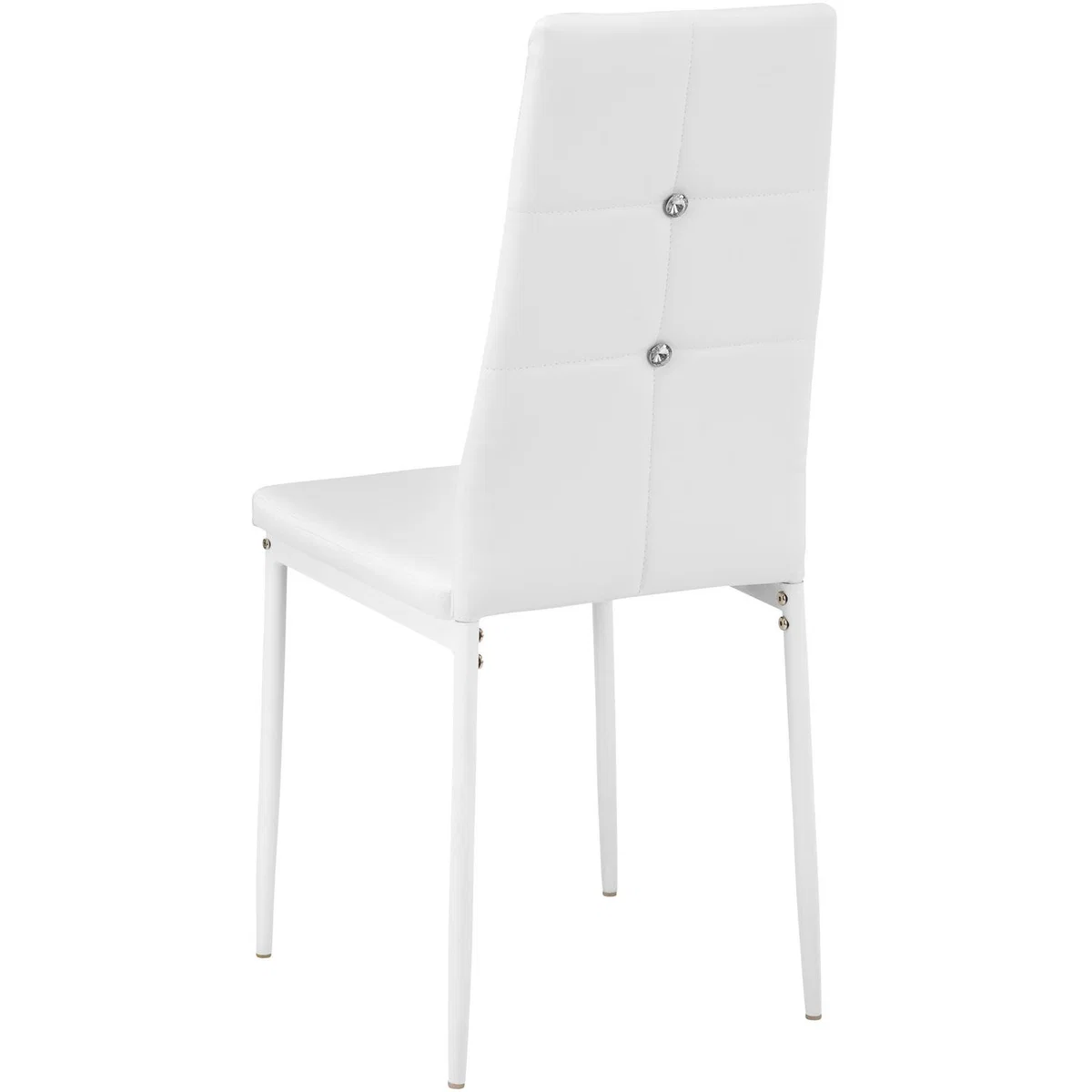 Set Of 8 Dining Chairs With Rhinestone - White – image 2