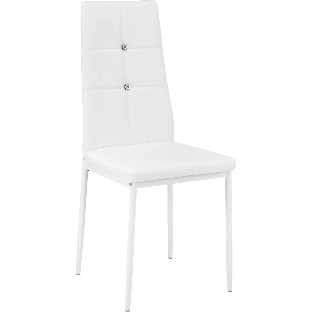 Set Of 8 Dining Chairs With Rhinestone - White – image 6