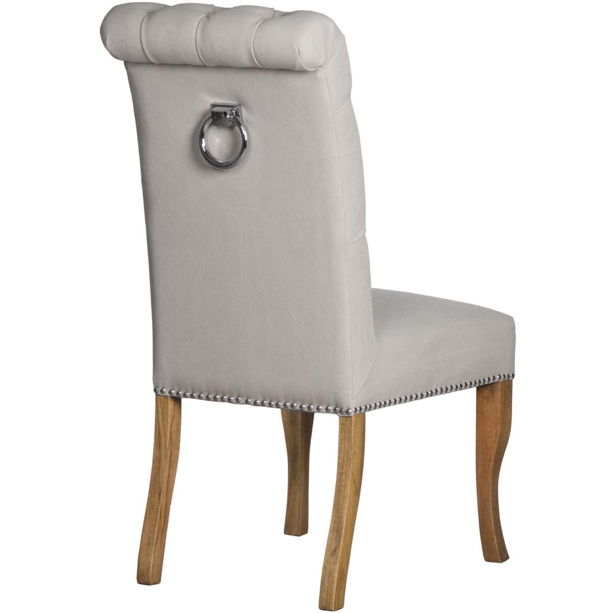 Classic Seating Roll Top Dining Chair With Ring Pull - Cream – image 2