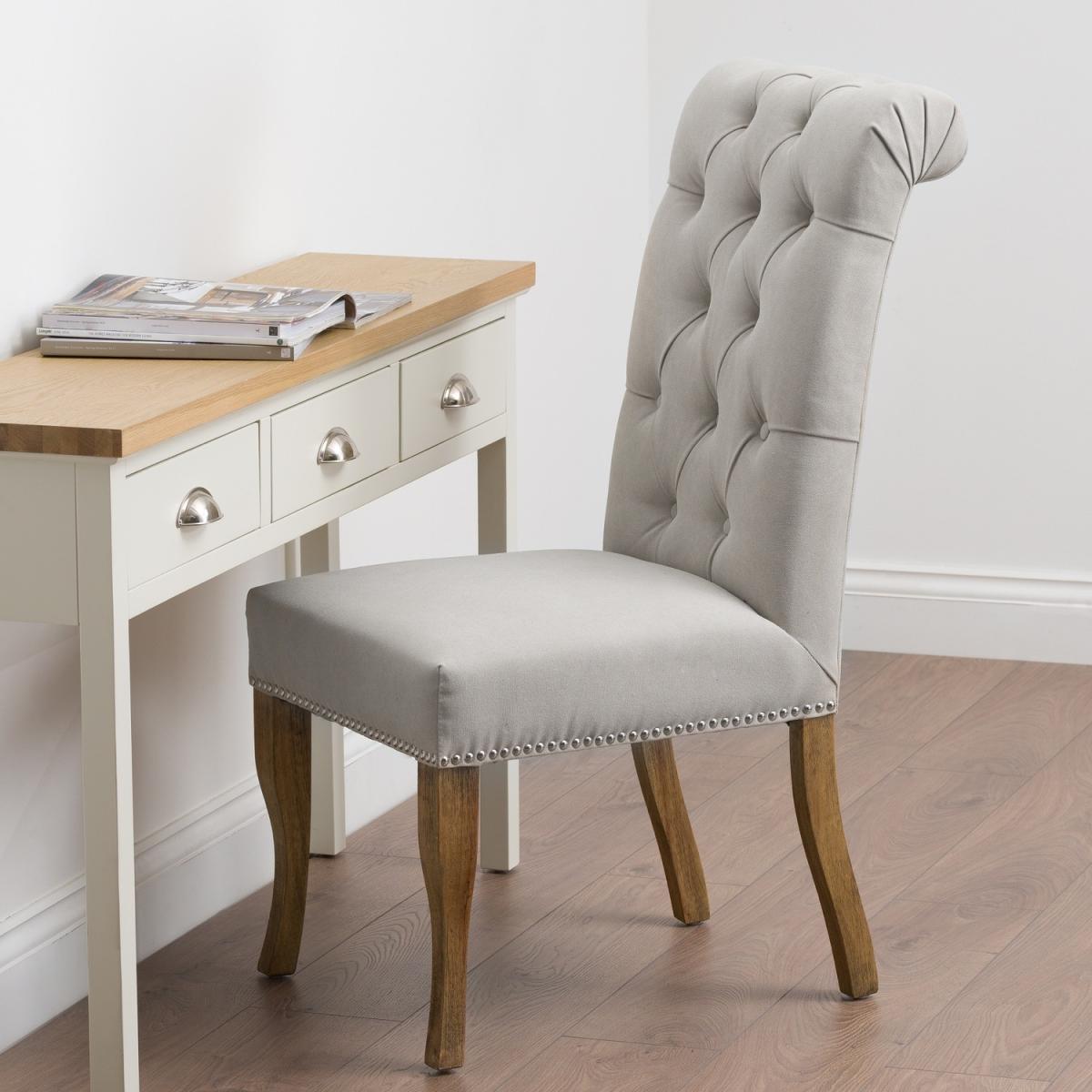 Classic Seating Roll Top Dining Chair With Ring Pull - Cream – image 4