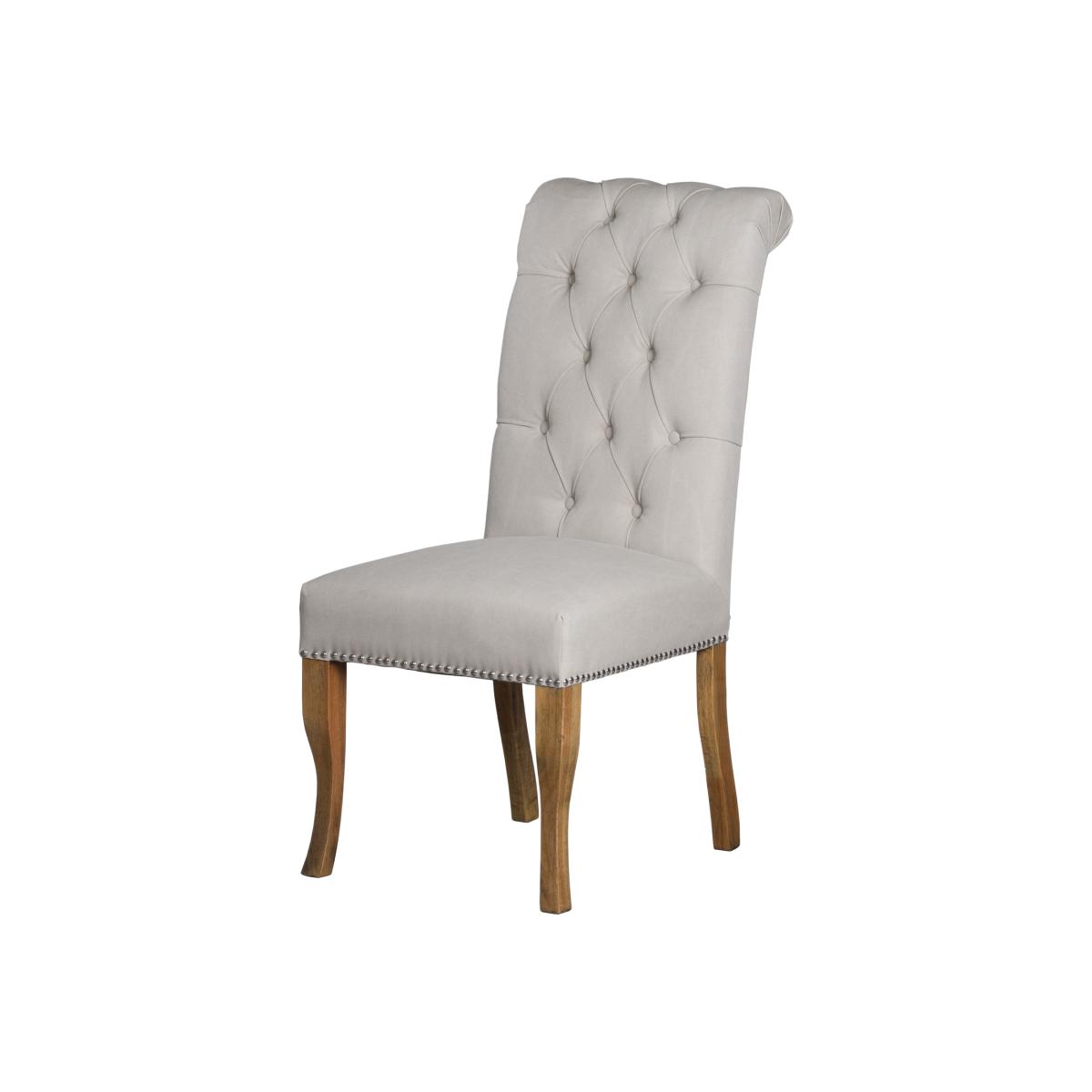 Classic Seating Roll Top Dining Chair With Ring Pull - Cream – image 1