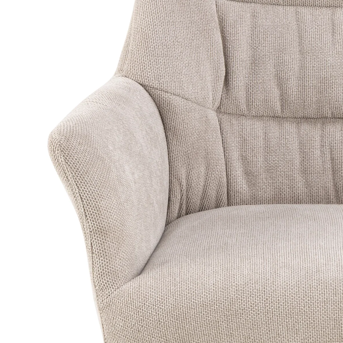 Alonso Swivel Cream Dining Chair with Armrest Set of 2 - Cream – image 6