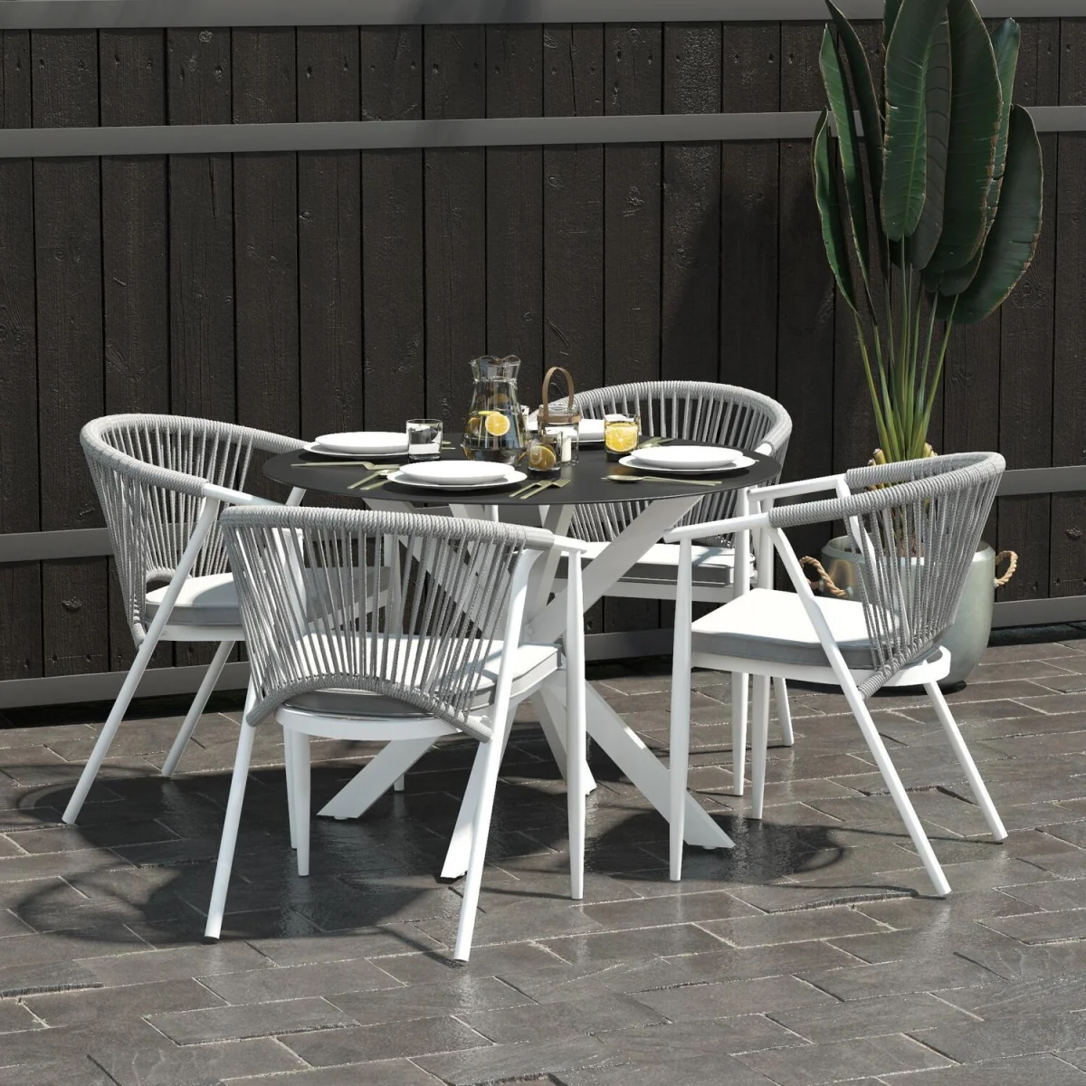 Dorel Home CL Circi Dining Chairs 4PK White - White