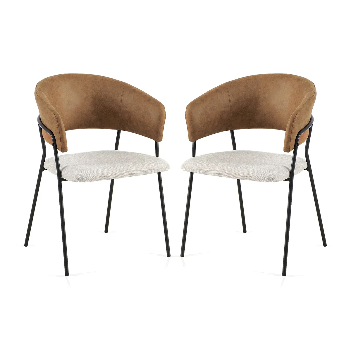 Modern Set of 4 Dining Chairs - Warm Brown