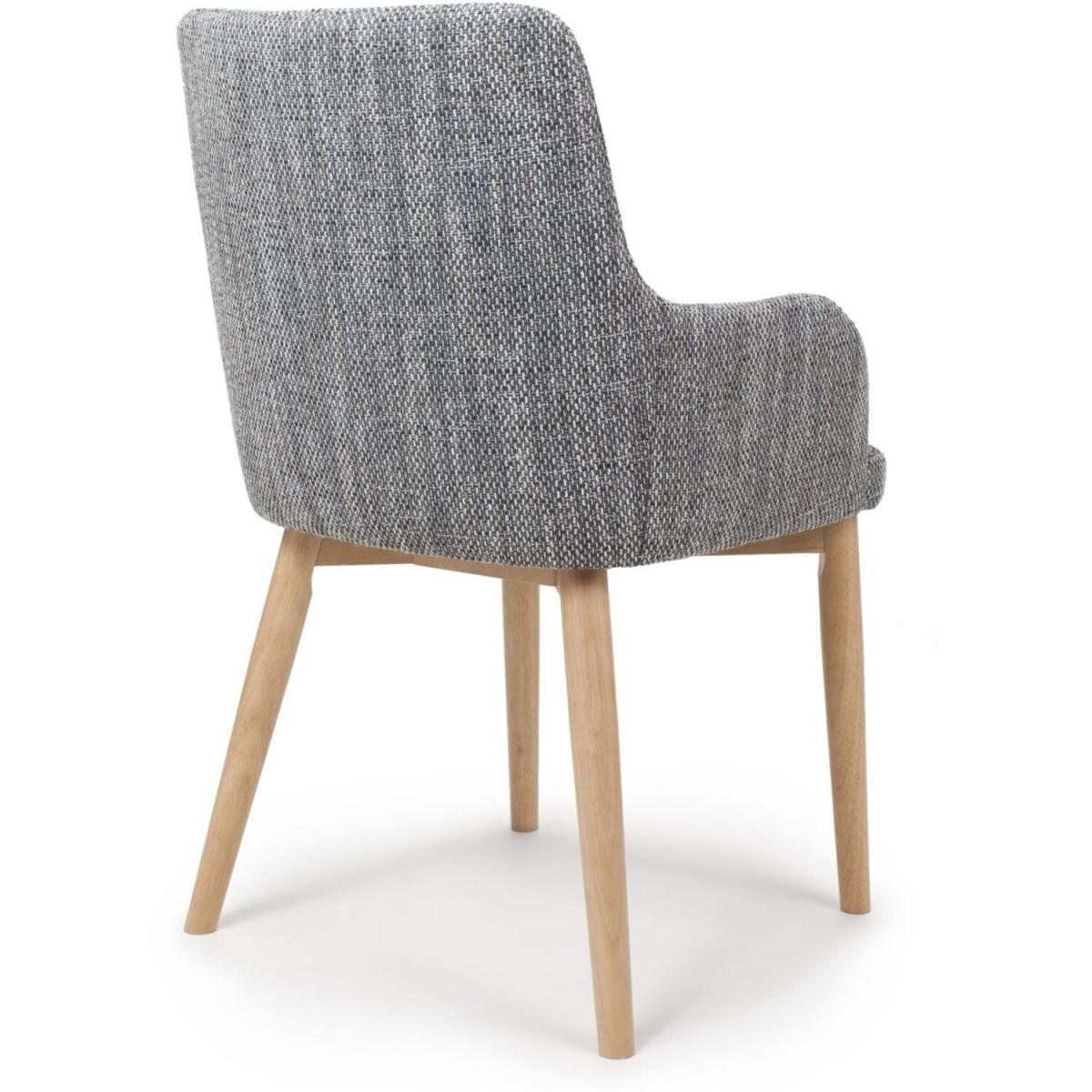 Pair Of Sidcup Tweed Grey Dining Chair – image 2