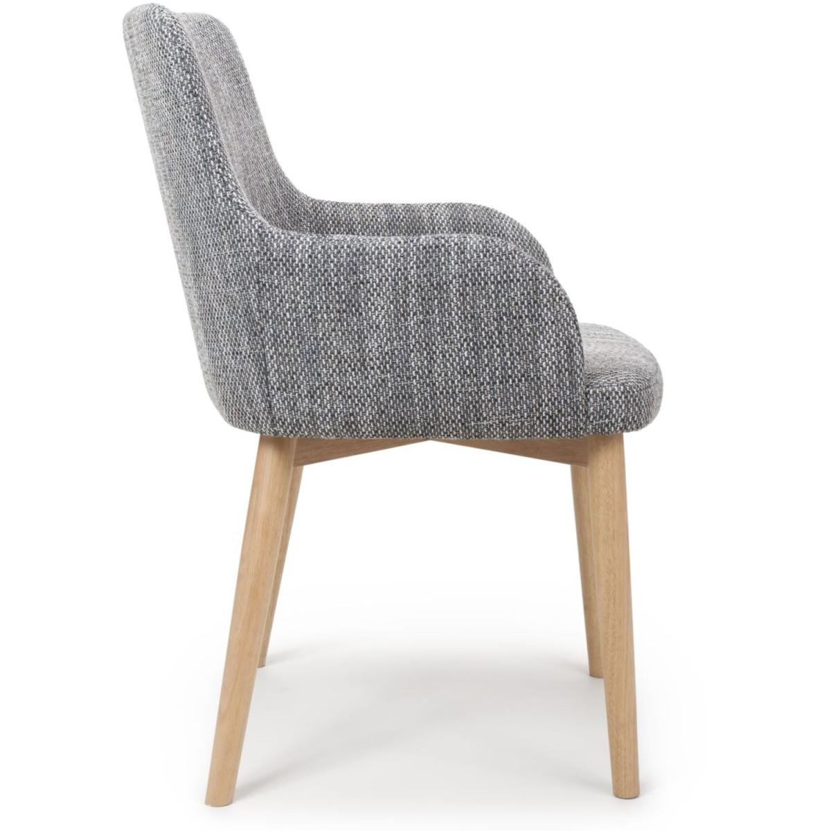 Pair Of Sidcup Tweed Grey Dining Chair – image 3