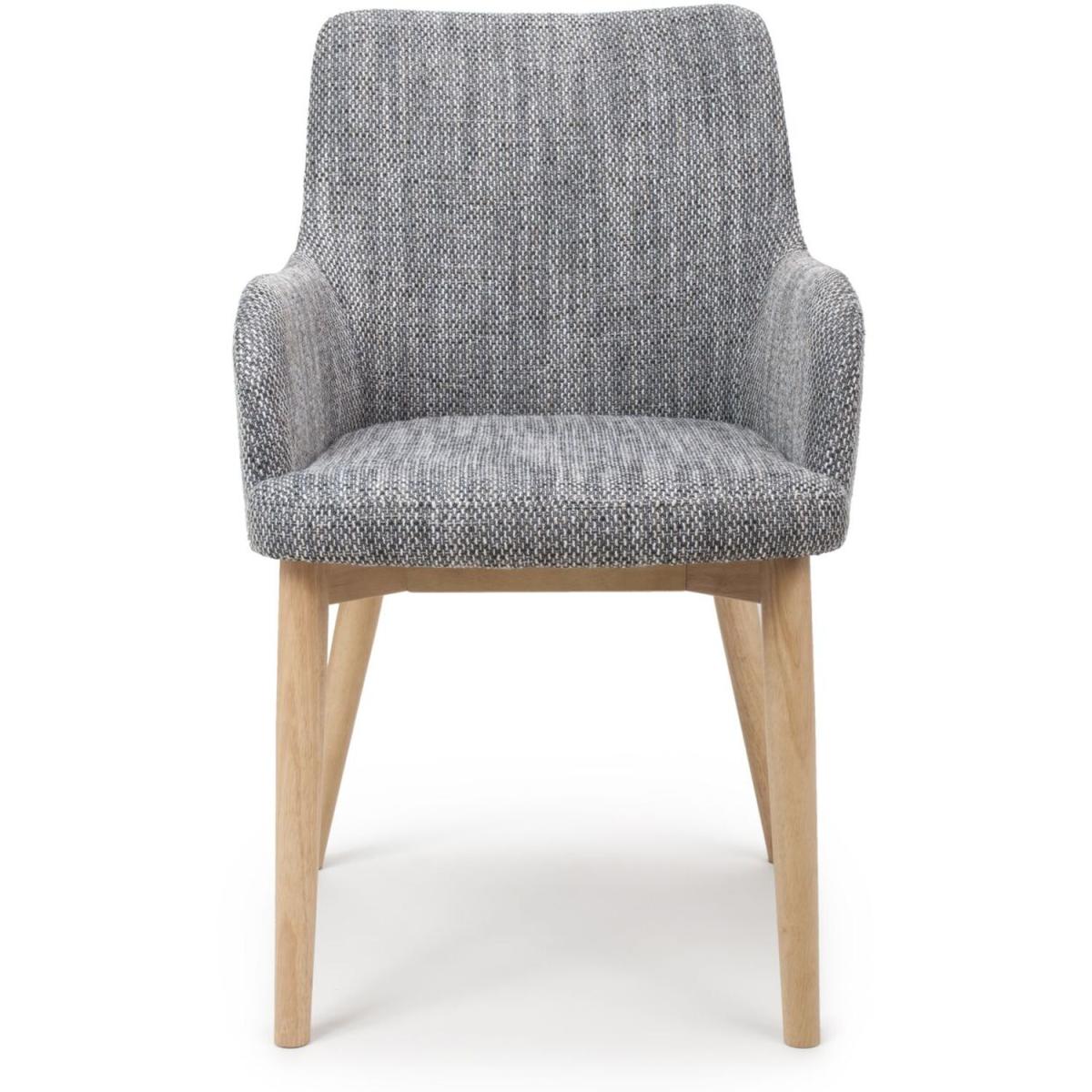 Pair Of Sidcup Tweed Grey Dining Chair – image 4