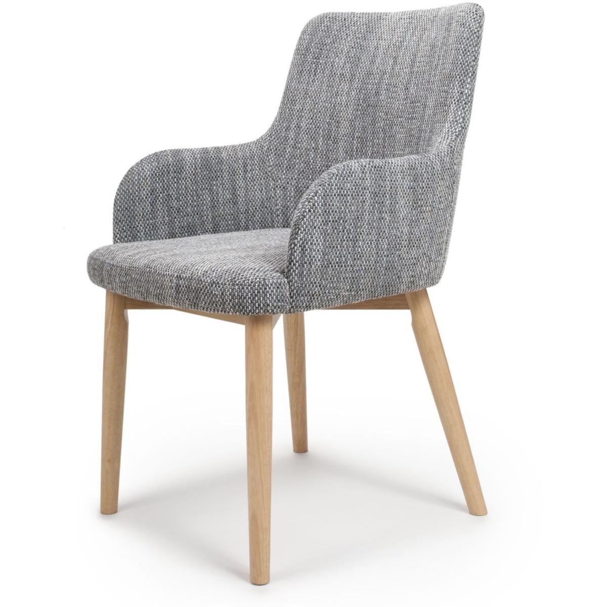 Pair Of Sidcup Tweed Grey Dining Chair – image 6