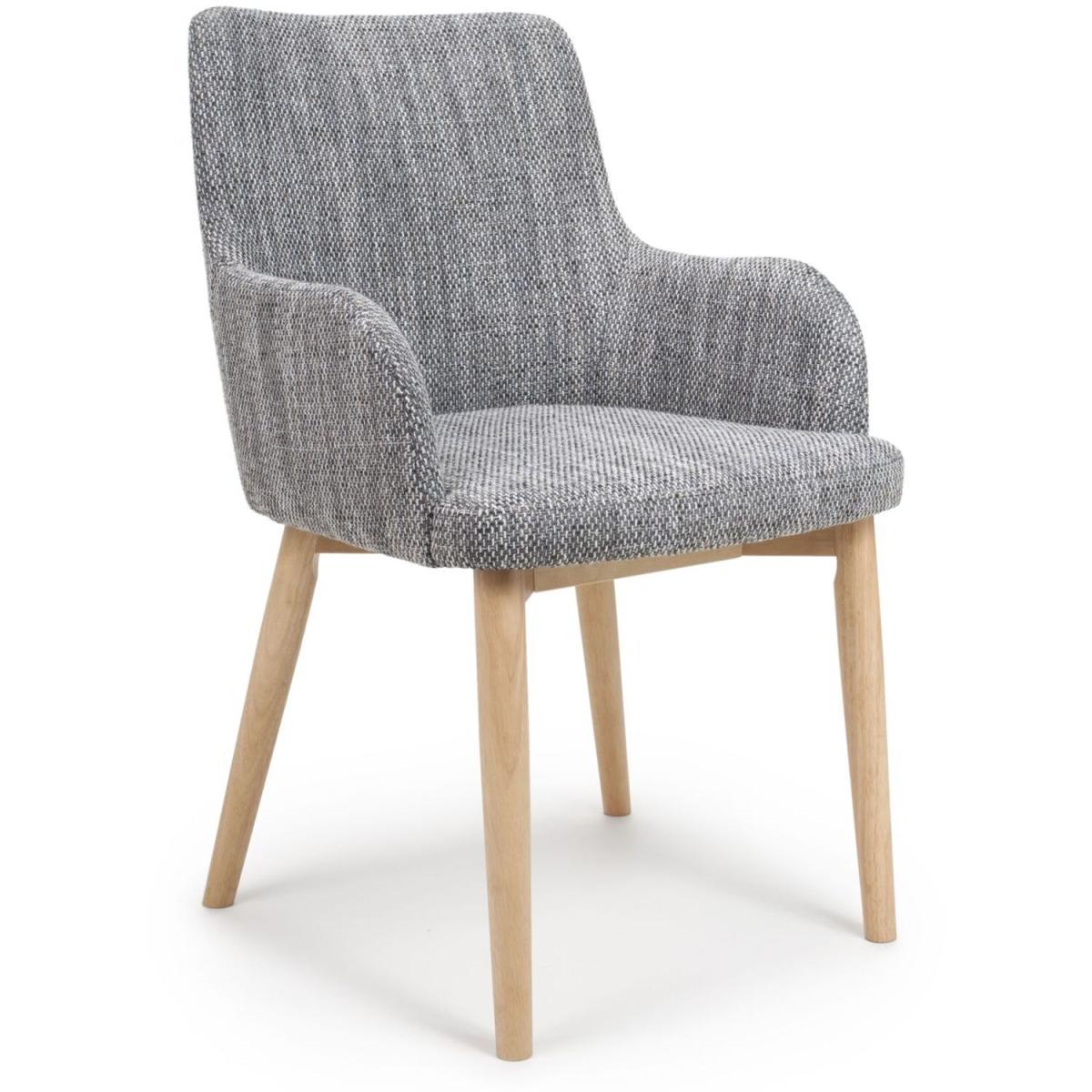 Pair Of Sidcup Tweed Grey Dining Chair – image 8