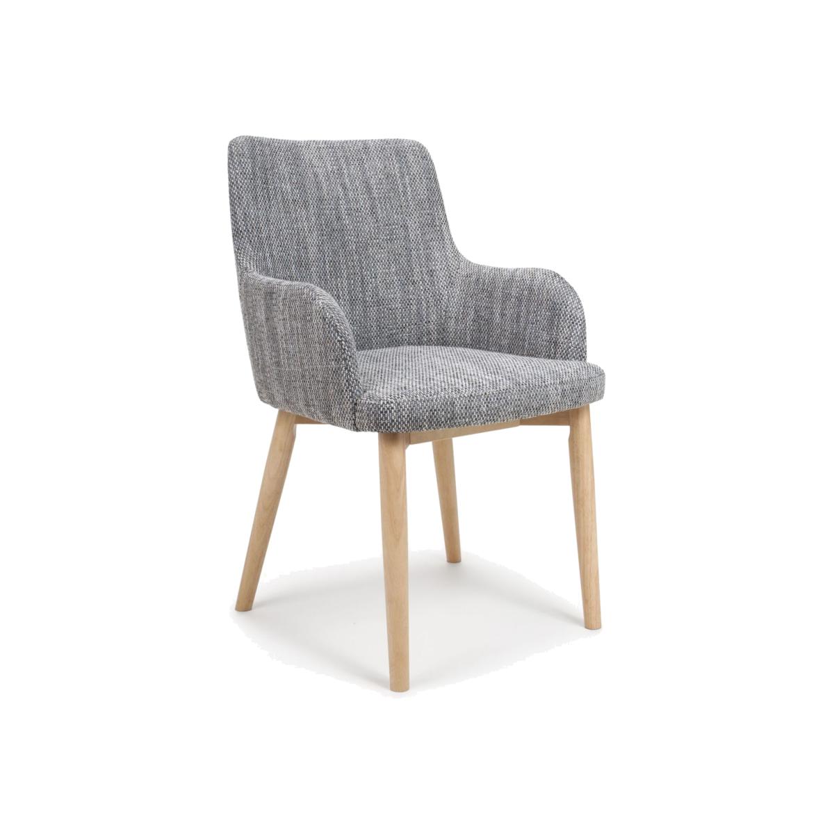 Pair Of Sidcup Tweed Grey Dining Chair – image 1