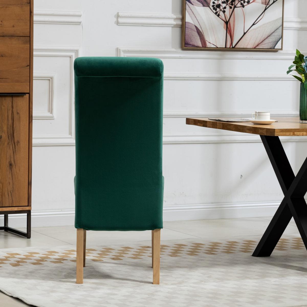 Set of 2 Rimini Velvet Fabric Dining Chairs - Green – image 2