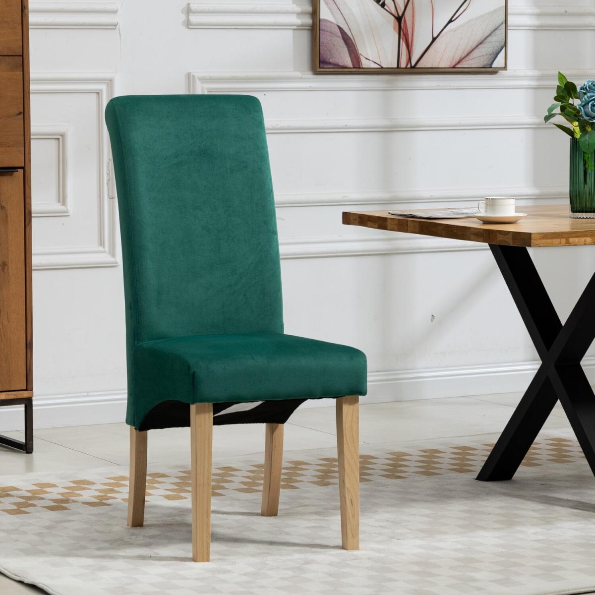 Set of 2 Rimini Velvet Fabric Dining Chairs - Green – image 5