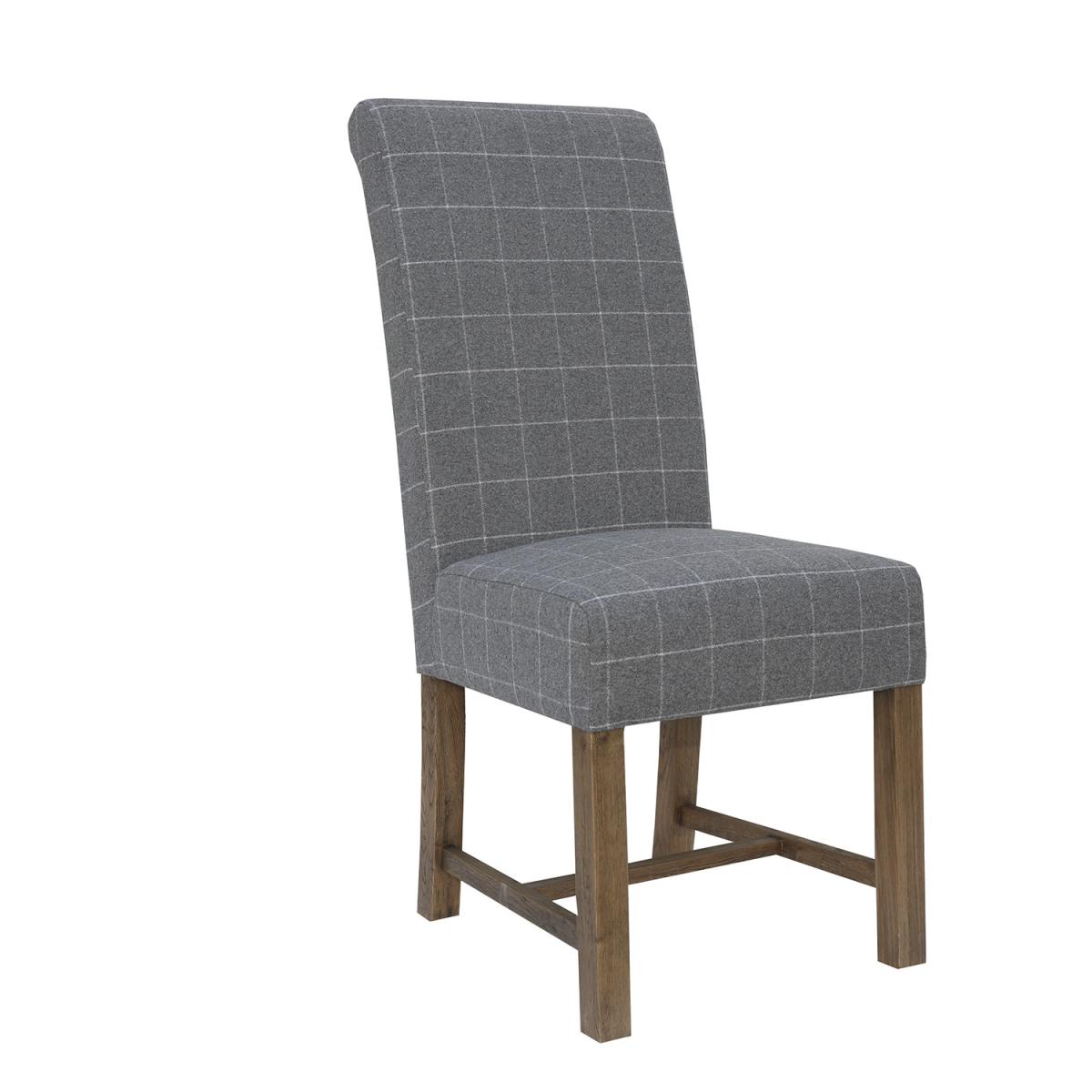 Pair of HO Checked Dining Chairs - Grey – image 2