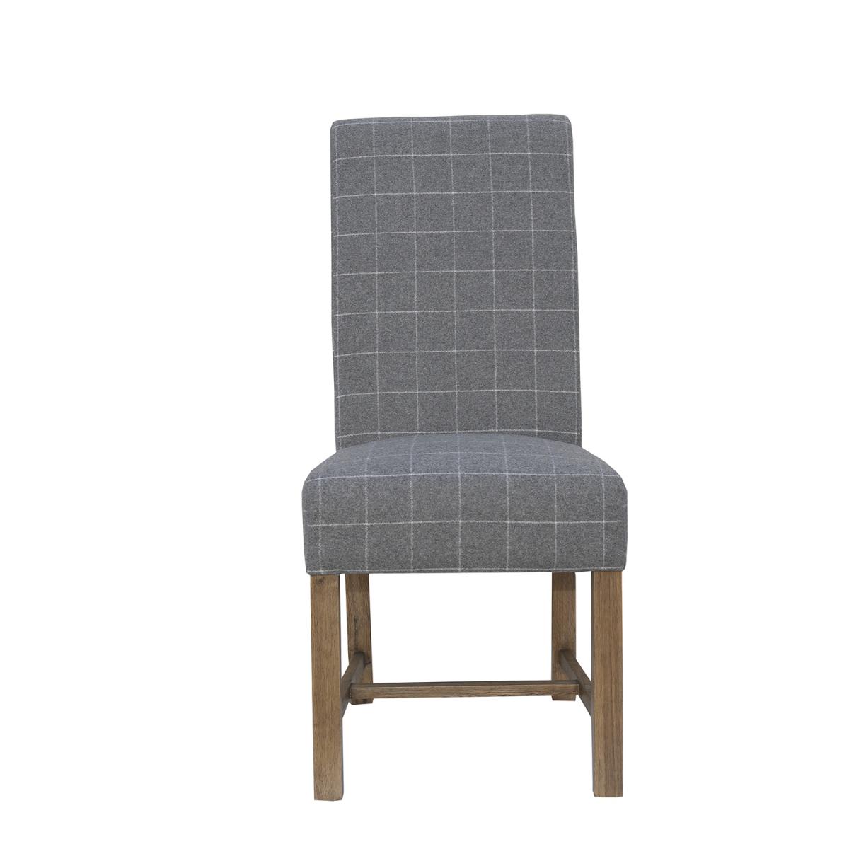 Pair of HO Checked Dining Chairs - Grey – image 3