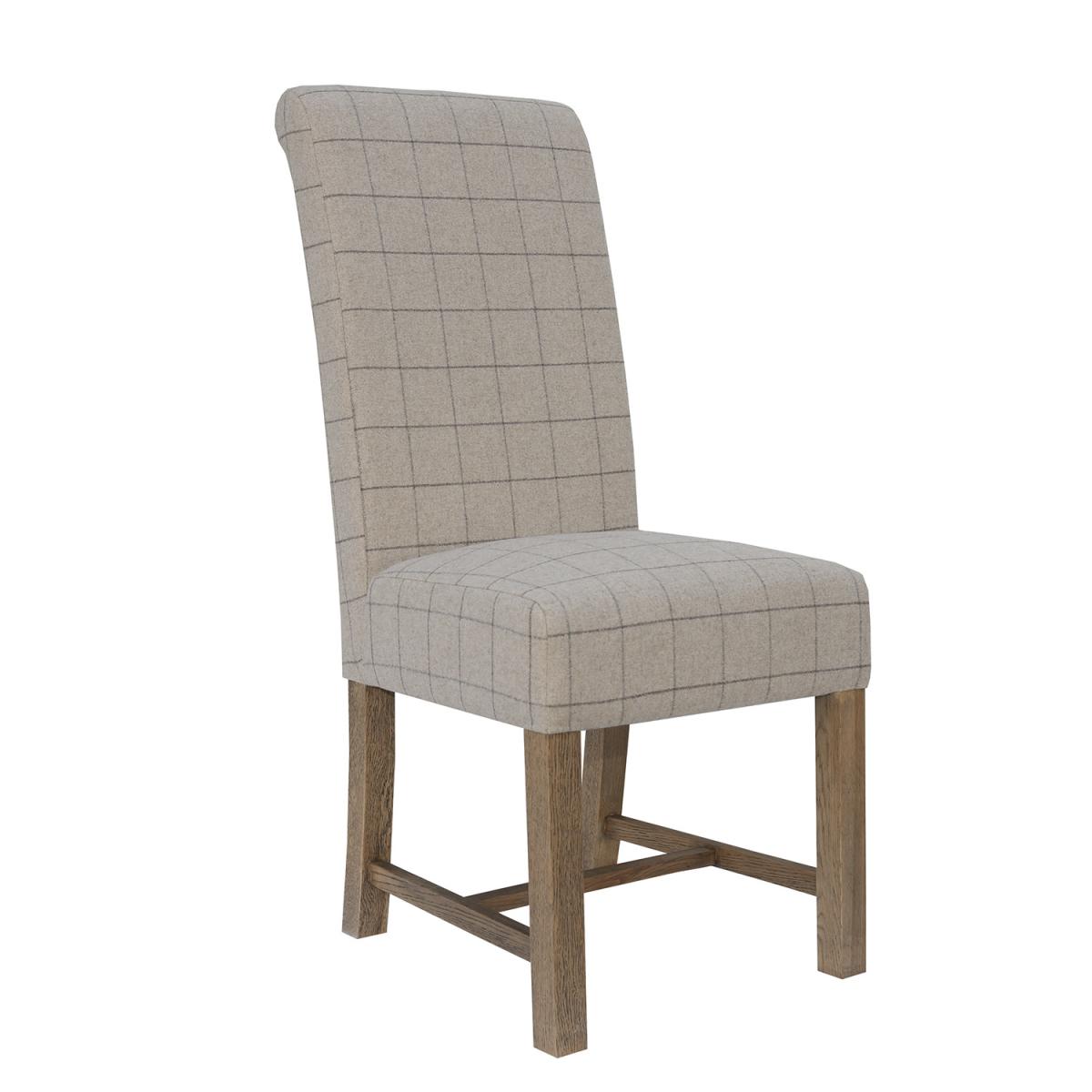 Pair of HO Checked Dining Chairs - Grey – image 4