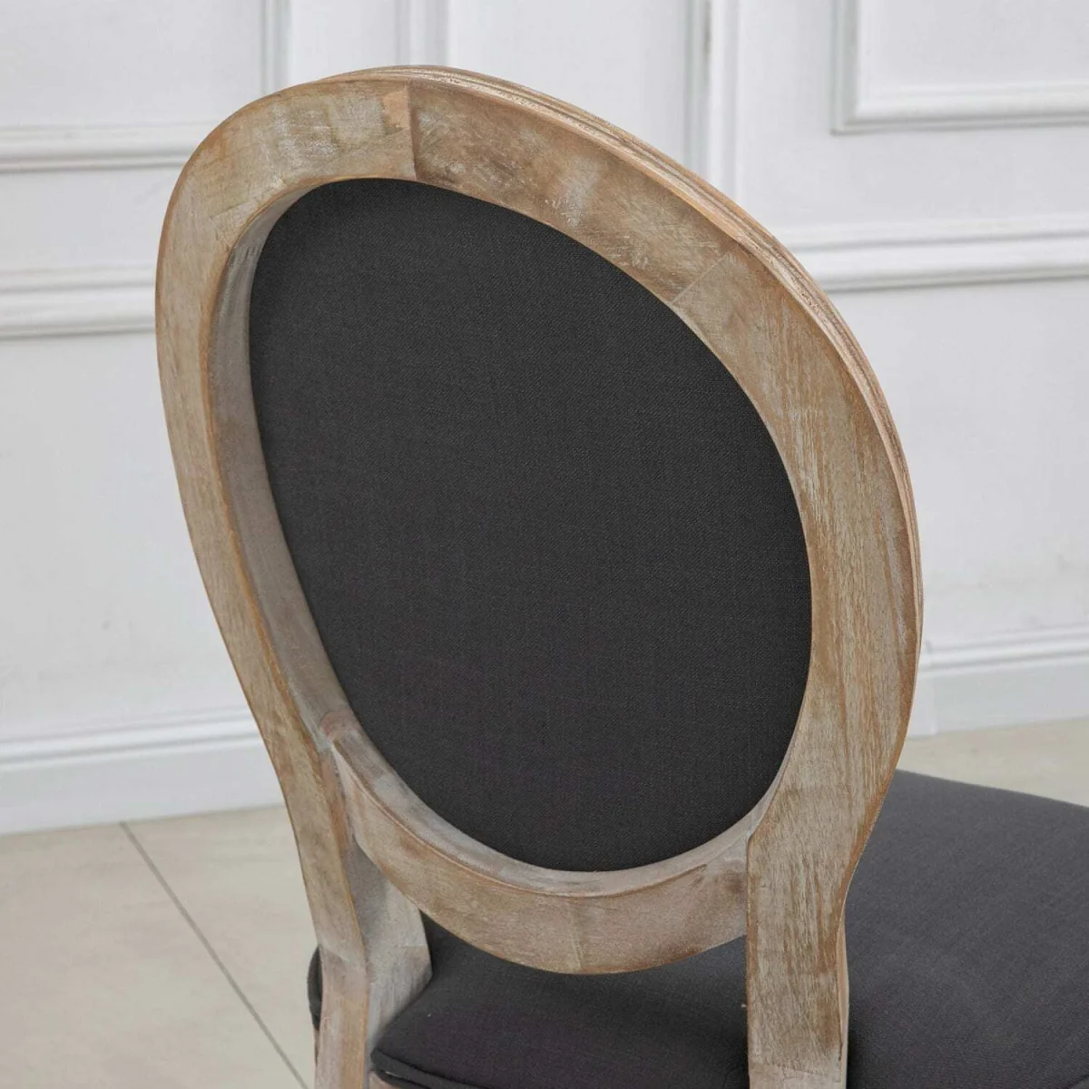 Brazzi Solid Wood Grey French-Style Dining Chairs Set of 2 – image 9