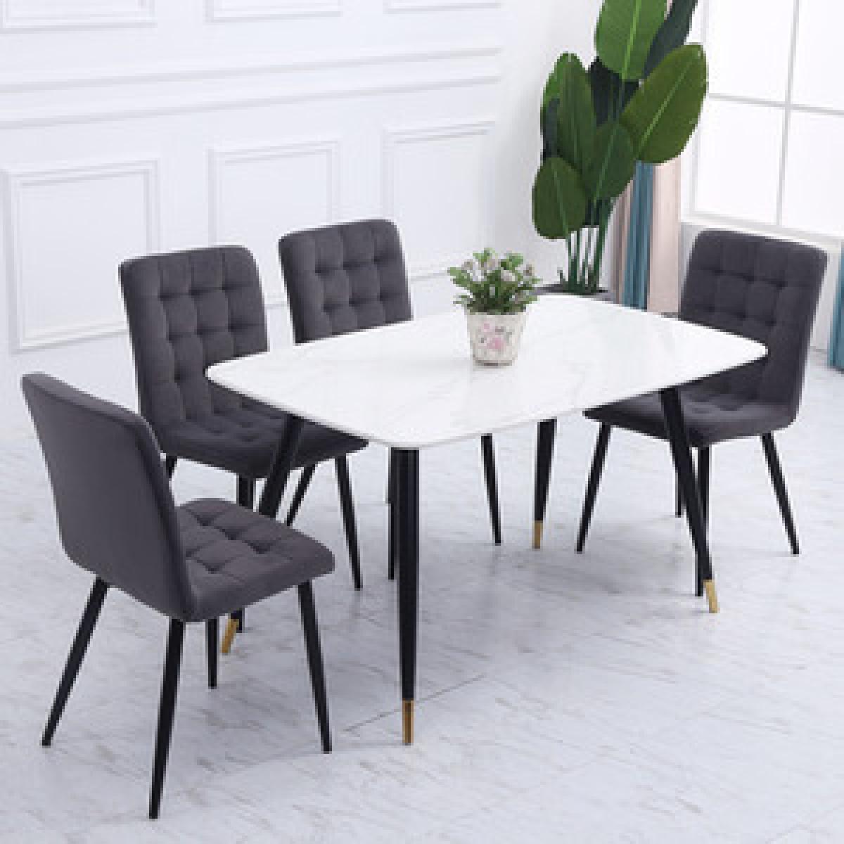 Stylish Velvet Dining Chair Set Of 4 - Pink – image 20