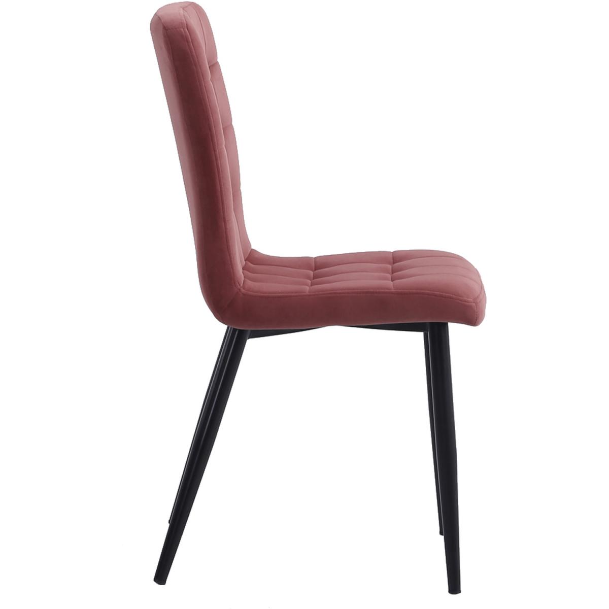 Stylish Velvet Dining Chair Set Of 4 - Pink – image 5